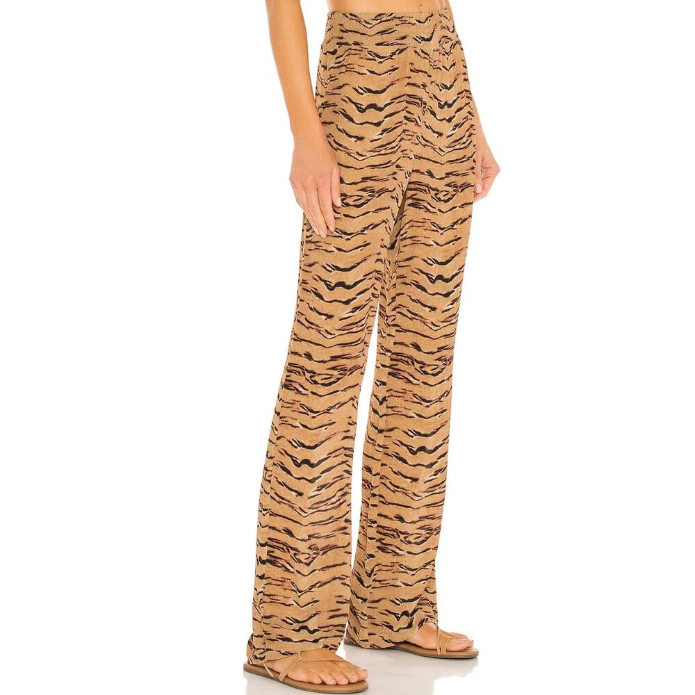NWT WEWOREWHAT Resortwear Beach XS Tiger Stripes High Rise Statement Pants